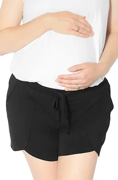 Kindred Bravely Maternity/postpartum Lounge Shorts In Black