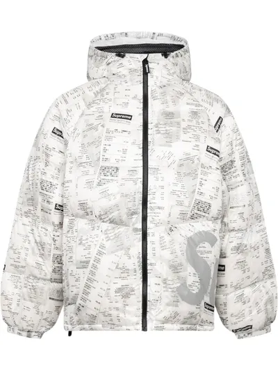 Supreme Hooded Down-feather Jacket In Weiss