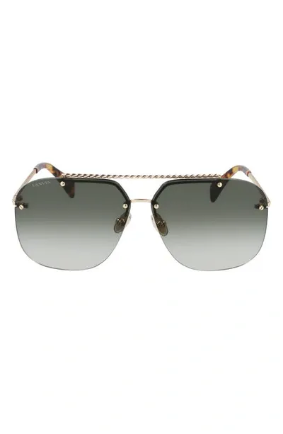 Lanvin Babe 64mm Gradient Oversize Aviator Sunglasses In Green