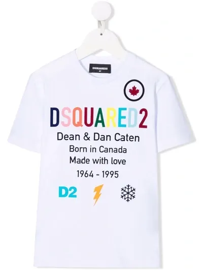 Dsquared2 Babies' Logo-print Cotton T-shirt In White