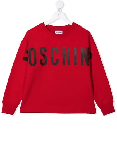 Moschino Logo-print Cotton Sweatshirt In 红色