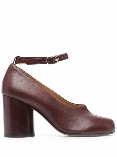 Maison Margiela Tabi Block-heel Ankle-strap Pumps In Chic Brown