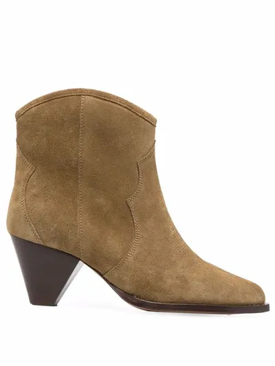 Isabel Marant Tapered-heel Western-style Boots In Brown