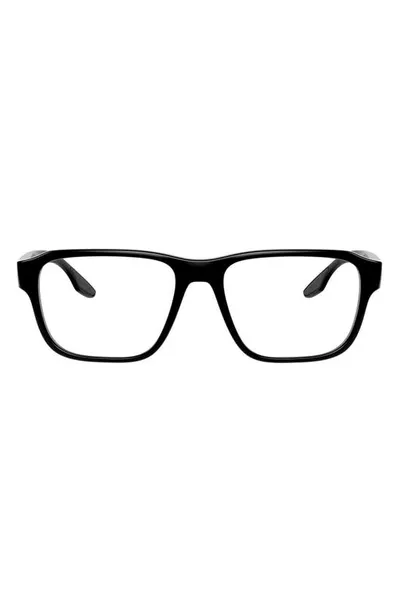 Prada 54mm Rectangular Optical Glasses In Black