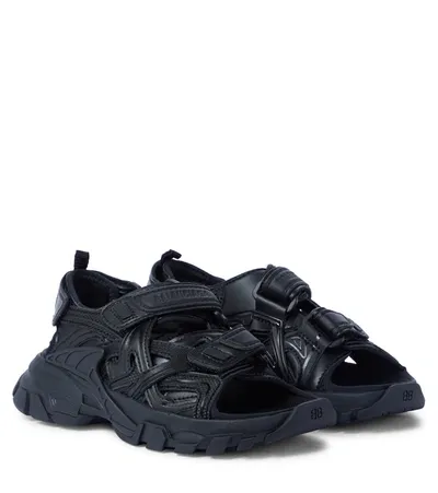 Balenciaga Kids' Track Sandals In 黑色