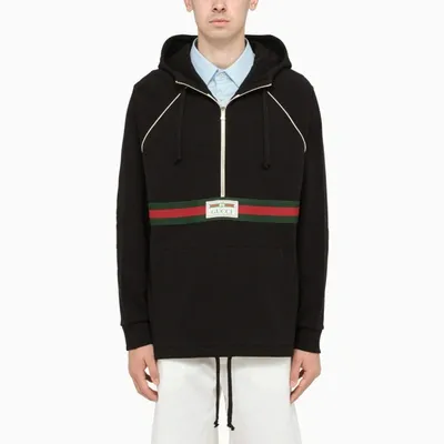 Gucci Black Sweatshirt With Web Tape