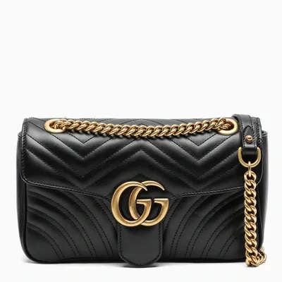 Gucci Black Gg Marmont Small Shoulder Bag