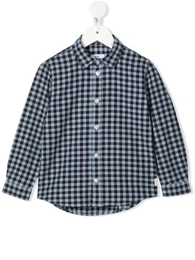 Knot Kids' Kentaro Gingham-check Print Shirt In Blue