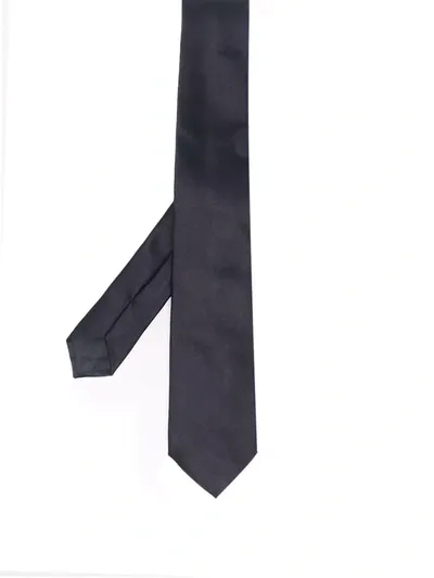 Giorgio Armani Pointed-tip Silk Tie In Blau