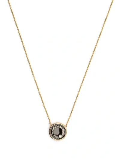 Marc Jacobs Logo-plaque Pendant Necklace In Nero