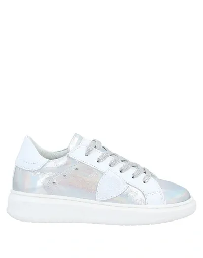 Philippe Model Kids' Paris Glitter Low-top Trainers In Silver