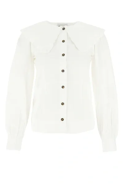 Ganni White Poplin Shirt  Nd  Donna 32t