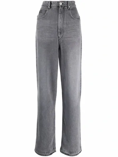 Isabel Marant Étoile Tilorsy High Waist Straight Denim Jeans In Grey