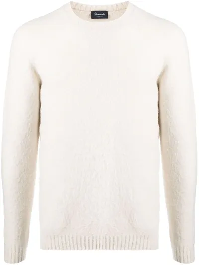 Drumohr Crewneck Wool Jumper In White