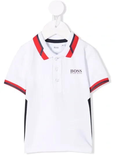 Bosswear Babies' Logo-print Cotton Polo Shirt In White