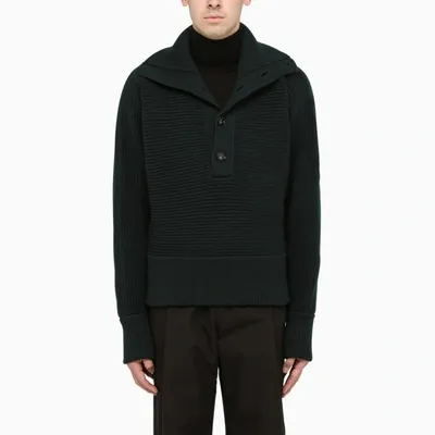 Bottega Veneta Petrol Green Turtle Neck Sweater