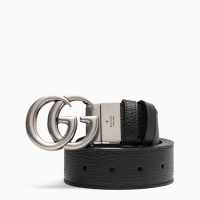 Gucci Black Gg Marmont Reversible Belt