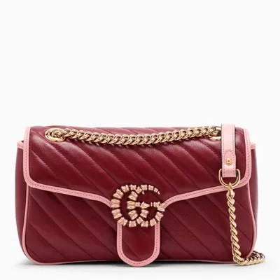 Gucci Red/pink Gg Marmont Bag In Multicolor