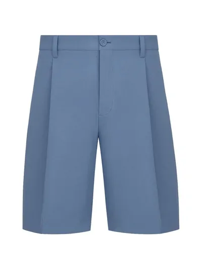 Dior Front-pleat Chino Shorts In Blue