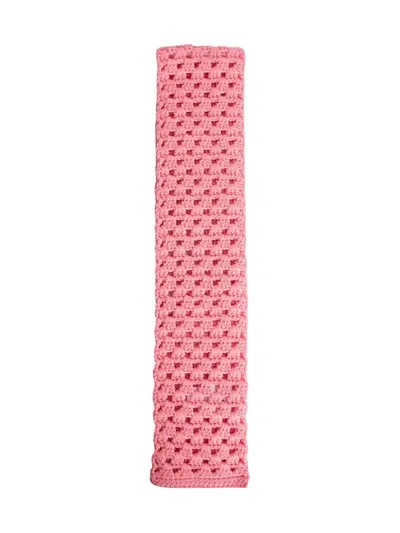 Miu Miu Crochet-knit Scarf In Pink