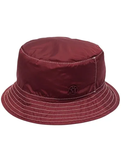 Maison Michel Nylon Bucket Hat In Burgundy