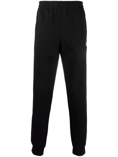 Ea7 Slim-cut Track Pants In Schwarz