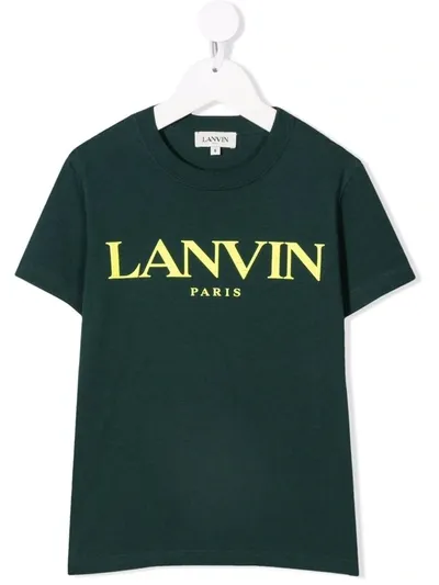 Lanvin Enfant Logo-print Cotton T-shirt In 绿色