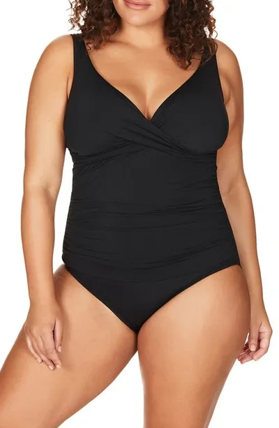 Artesands Delacroix Cross Front One-piece Swimsuit In Black