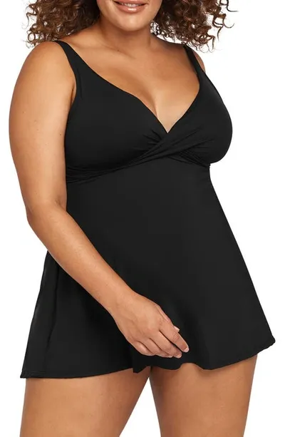 Artesands Delacroix Cross Front Swim Dress In Black