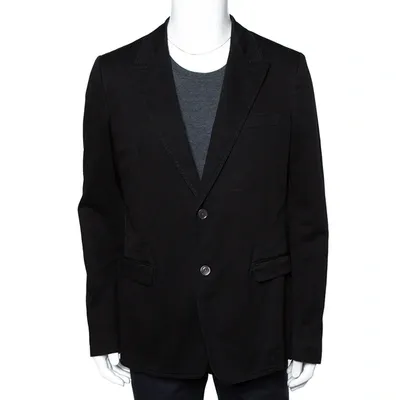 Pre-owned Dolce & Gabbana Black Denim Button Front Blazer Xxl