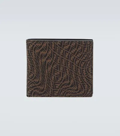 Fendi Logo-print Leather Billfold Wallet In Brown