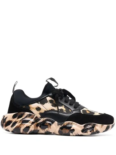 Moschino Leopard Print Fashion Sneaker In Beige