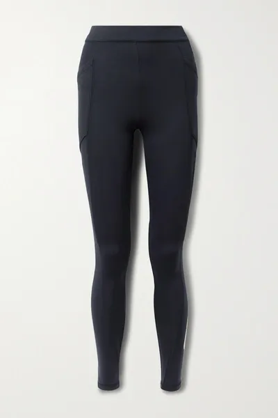 Stella Mccartney Scuba Printed Tech-jersey Leggings In Blue