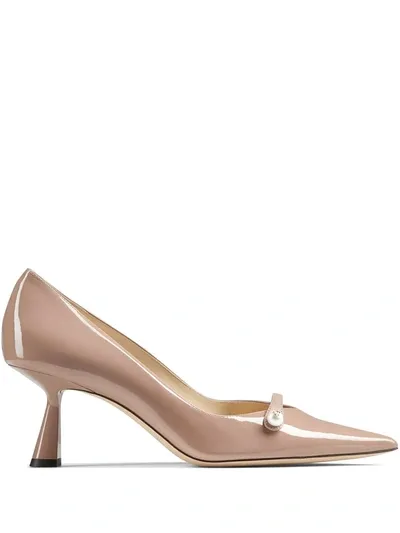 Jimmy Choo Decollete Rosalia 65 In Powder Color Paint In Ballerina Rosa/ballerine Rosa