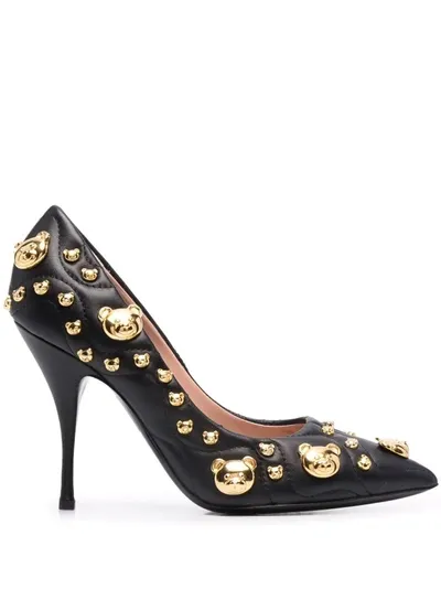 Moschino Stud-embellishment Pointed-toe Pumps In Schwarz