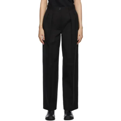 The Row Igor Straight-leg Wool-blend Pants In Black