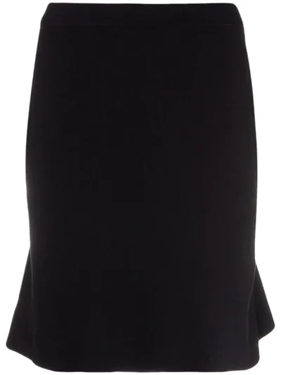 Bottega Veneta Black Fine Knit Mini Skirt In Nero