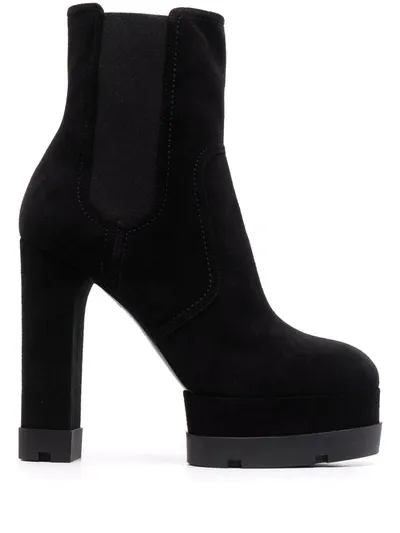 Casadei Nancy Suede Boots In Schwarz