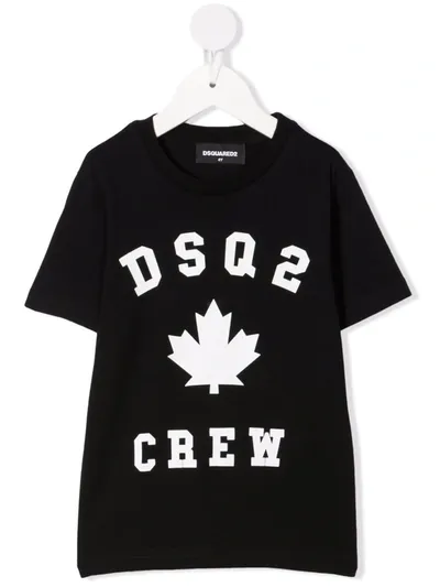 Dsquared2 Kids' Logo-print T-shirt In Black