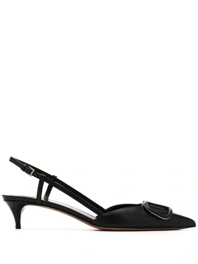 Valentino Garavani Vlogo 40mm Slingback Pumps In Black