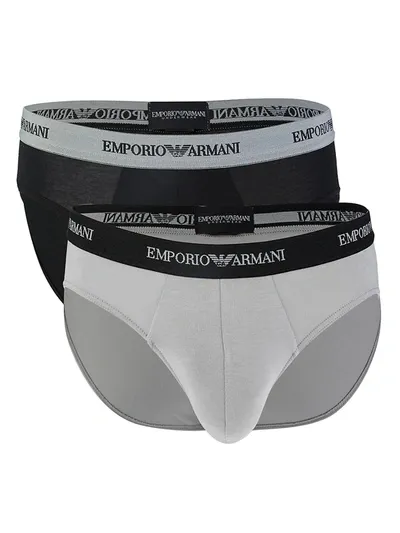 Emporio Armani Men's 2-pack Stretch Cotton Briefs In Tuxedo