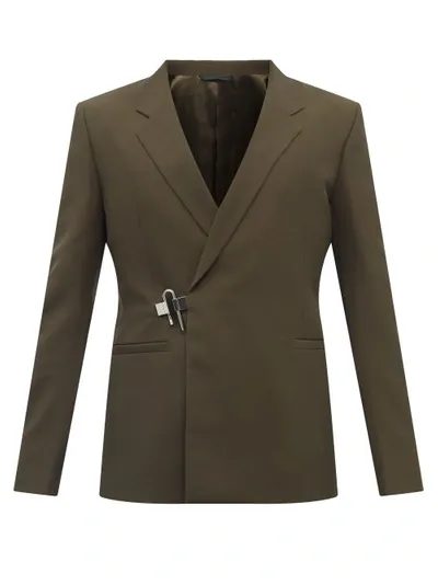 Givenchy Padlock Slim-fit Notch Lapel Jacket In Green