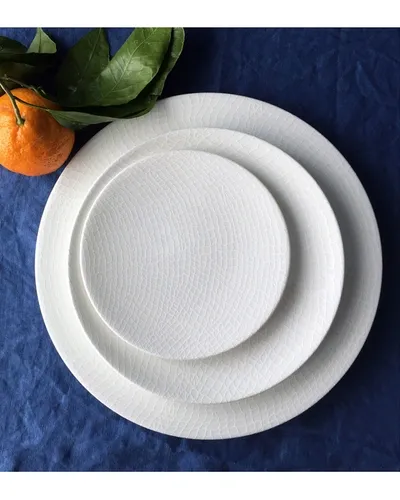 Caskata Catch White Canapes Plates, Set Of 4