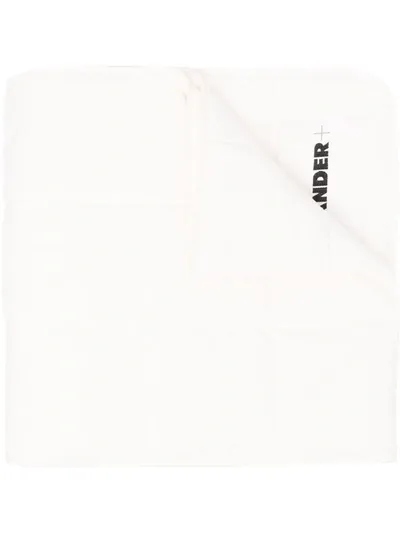 Jil Sander Logo-print Padded Down Scarf In White