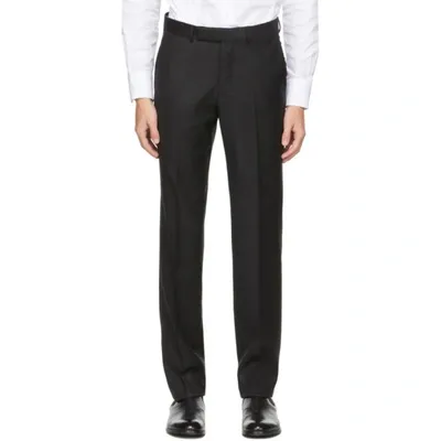 Ermenegildo Zegna Adjustable-cuff Wool-twill Trousers In Black