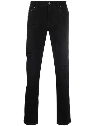 Dolce & Gabbana Mid-rise Straight-leg Jeans In Black