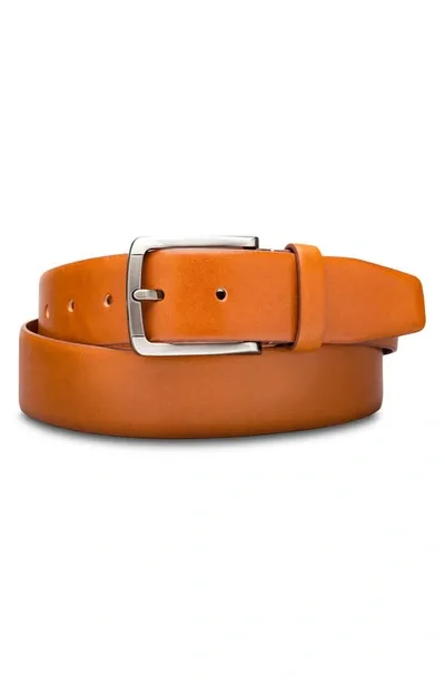 Bosca Napoli Leather Belt In Saddle