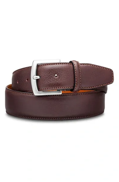 Bosca Castela Leather Belt In Dk Brown