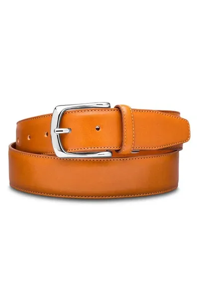 Bosca Roma Leather Belt In Saddle