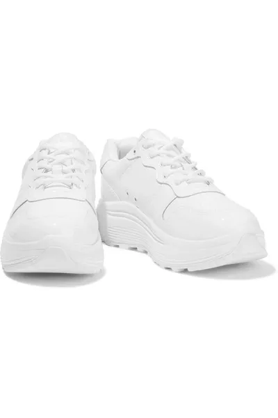 Eytys Jet Patent-leather Exaggerated-sole Sneakers In White